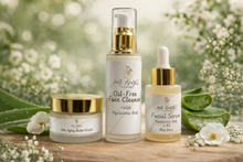 Load image into Gallery viewer, Organic Full Skin Care Routine Serum, Cleanser &amp; Anti-Aging face cream.
